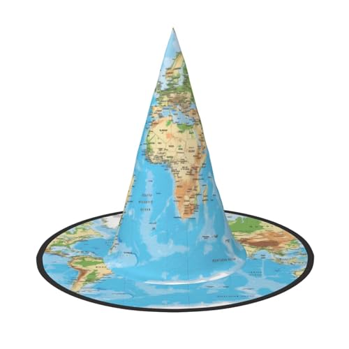 1PC Halloween Hut - Hexe Weltkarte Druck Kostüm Party Frauen Männer Spitze Horn Kappe Licht für Festlich Ostern 1PC Halloween Hut - Hexe Weltkarte Druck Kostüm Party Frauen Männer Spitze Horn Kappe Licht für Festlich Ostern von hhxvcv
