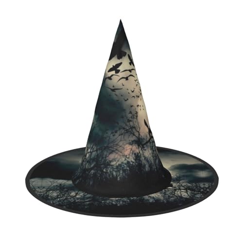 1PC Halloween Hut - Hexennacht Krähe Druck Kostüm Party Damen Herren Spitze Horn Kappe Licht für Festlich Ostern 1PC Halloween Hut - Hexennacht Krähe Druck Kostüm Party Damen Herren Spitze Horn Kappe Licht für Festlich Ostern von hhxvcv