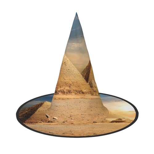 2 Stück Halloween-Hut – Hexe, ägyptische Pyramide in Wüstendruck, Kostümparty, Damen und Herren, spitze Hornkappe, Licht für festliche Ostern 2 Stück Halloween-Hut – Hexe, ägyptische Pyramide in Wüstendruck, Kostümparty, Damen und Herren, spitze Hornkappe, Licht für festliche Ostern von hhxvcv
