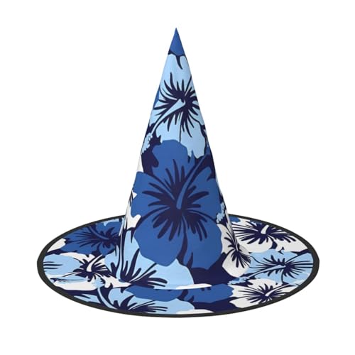 2 Stück Halloween-Hut – Hexe blauer Hibiskus-Druck, Kostümparty, Damen und Herren, spitze Hornkappe, Licht für festliche Ostern 2 Stück Halloween-Hut – Hexe blauer Hibiskus-Druck, Kostümparty, Damen und Herren, spitze Hornkappe, Licht für festliche Ostern von hhxvcv