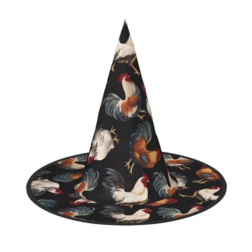 2 Stück Halloween-Hut – Hexe französischer Hahn-Druck, Kostümparty, Damen und Herren, spitze Hornkappe, Licht für festliche Ostern 2 Stück Halloween-Hut – Hexe französischer Hahn-Druck, Kostümparty, Damen und Herren, spitze Hornkappe, Licht für festliche Ostern von hhxvcv