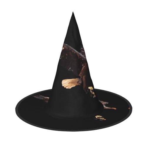2 Stück Halloween-Hut – Hexen-Adler-Druck, Kostümparty, Damen und Herren, spitze Hornkappe, Licht für festliche Ostern 2 Stück Halloween-Hut – Hexen-Adler-Druck, Kostümparty, Damen und Herren, spitze Hornkappe, Licht für festliche Ostern von hhxvcv
