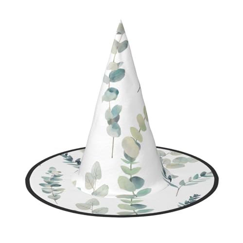 2 Stück Halloween-Hut – Hexen-Eukalyptusblätter, Kostümparty, Damen und Herren, spitze Hornkappe, Licht für festliche Ostern von hhxvcv