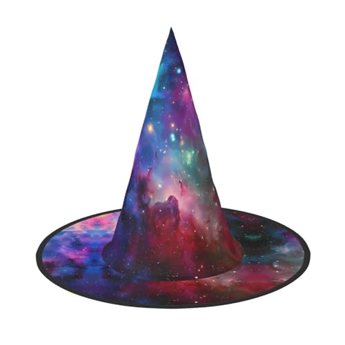 2 Stück Halloween-Hut – bunte Hexe mit Galaxie-Druck, Kostümparty, Damen und Herren, spitze Hornkappe, Licht für festliche Ostern 2 Stück Halloween-Hut – bunte Hexe mit Galaxie-Druck, Kostümparty, Damen und Herren, spitze Hornkappe, Licht für festliche Ostern von hhxvcv