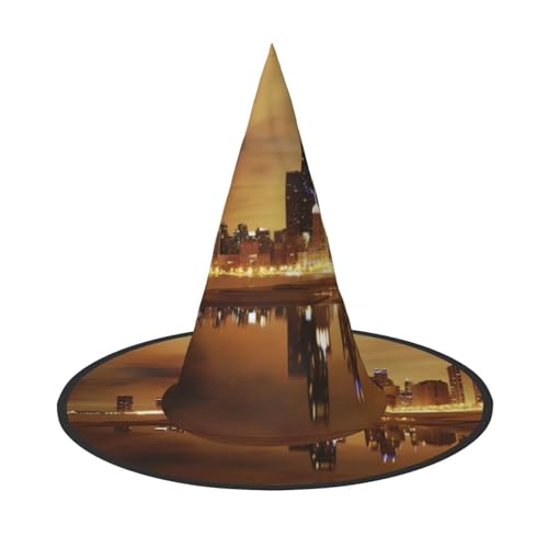 3 Stück Halloween-Hut – Hexe Chicago-Druck, Kostümparty, Damen und Herren, spitze Hornkappe, Licht für festliche Ostern 3 Stück Halloween-Hut – Hexe Chicago-Druck, Kostümparty, Damen und Herren, spitze Hornkappe, Licht für festliche Ostern von hhxvcv