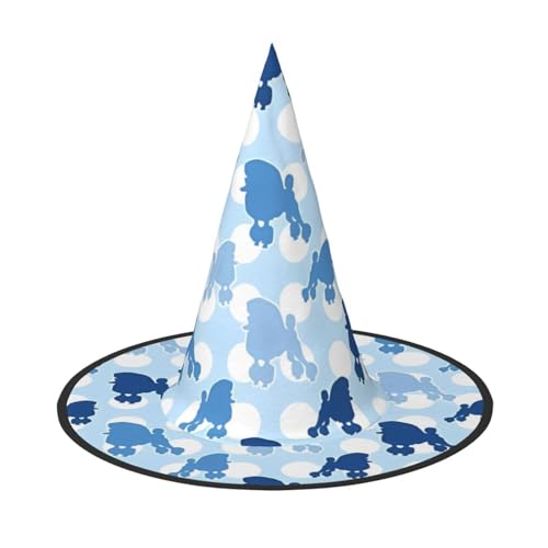 3 Stück Halloween-Hut – Hexe blauer Pudel, gepunkteter Druck, Kostümparty, Damen und Herren, spitze Hornkappe, Licht für festliche Ostern 3 Stück Halloween-Hut – Hexe blauer Pudel, gepunkteter Druck, Kostümparty, Damen und Herren, spitze Hornkappe, Licht für festliche Ostern von hhxvcv