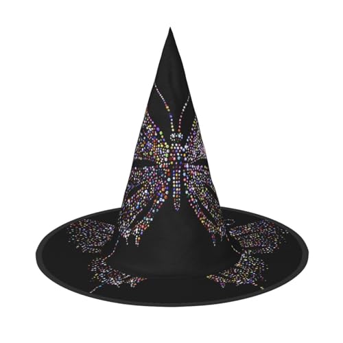 3 Stück Halloween-Hut – Hexe blühender Schmetterling Druck Kostüm Party Damen Herren Spitze Horn Kappe Licht für festliche Ostern 3 Stück Halloween-Hut – Hexe blühender Schmetterling Druck Kostüm Party Damen Herren Spitze Horn Kappe Licht für festliche Ostern von hhxvcv