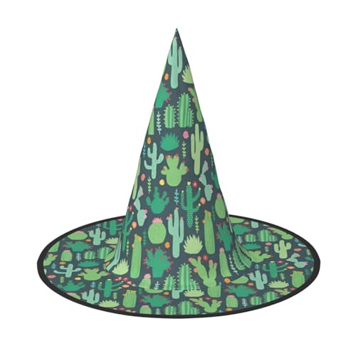 3 Stück Halloween-Hut – Hexe süßer Kaktus nahtlose Illustration Druck Kostüm Party Damen Herren Spitze Horn Kappe Licht für festliche Ostern 3 Stück Halloween-Hut – Hexe süßer Kaktus nahtlose Illustration Druck Kostüm Party Damen Herren Spitze Horn Kappe Licht für festliche Ostern von hhxvcv