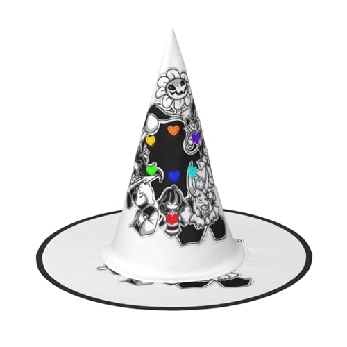 3 Stück Halloween-Hut – Hexen-Unterschwanz-Druck, Kostümparty, Damen und Herren, spitze Hornkappe, Licht für festliche Ostern von hhxvcv