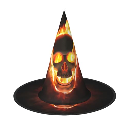 3 Stück Halloween-Hut – Hexenfeuer-Schädel-Druck, Kostümparty, Damen und Herren, spitze Hornkappe, Licht für festliche Ostern 3 Stück Halloween-Hut – Hexenfeuer-Schädel-Druck, Kostümparty, Damen und Herren, spitze Hornkappe, Licht für festliche Ostern von hhxvcv