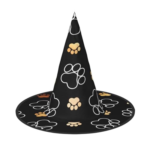 3 Stück Halloween-Hut – Hexenhund, Pfotenabdrücke, Kostüm, Party, Damen und Herren, spitze Hornkappe, Licht für festliche Ostern von hhxvcv