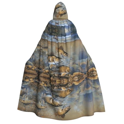 Angelsee-Fischer-Druck, Halloween-Kapuzenumhang, Kostüm, Umhang für Party, Karneval, Comic-Ausstellung, Maskerade – Unisex Erwachsene Angelsee-Fischer-Druck, Halloween-Kapuzenumhang, Kostüm, Umhang für Party, Karneval, Comic-Ausstellung, Maskerade – Unisex Erwachsene von hhxvcv