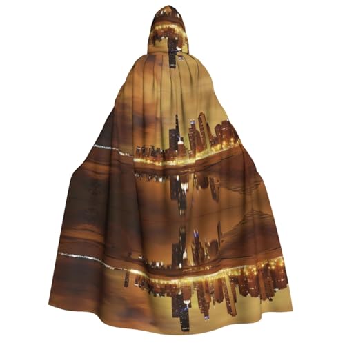 Chicago Print Halloween Kapuzenumhang Kostüm Umhang für Party, Karneval, Comic Ausstellung, Maskerade - Unisex Erwachsene von hhxvcv