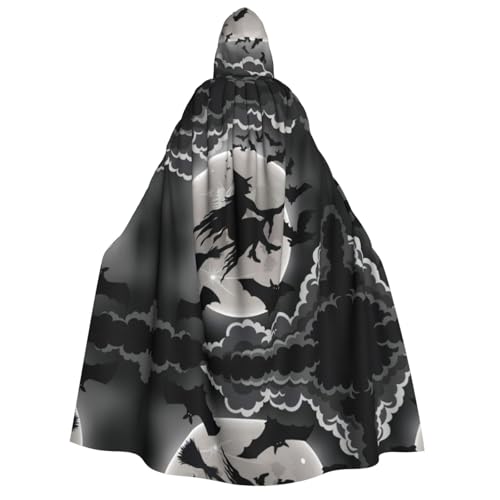 Halloween Hexe Druck Halloween Kapuzenumhang Kostüm Umhang für Party, Karneval, Comic Ausstellung, Maskerade - Unisex Erwachsene von hhxvcv