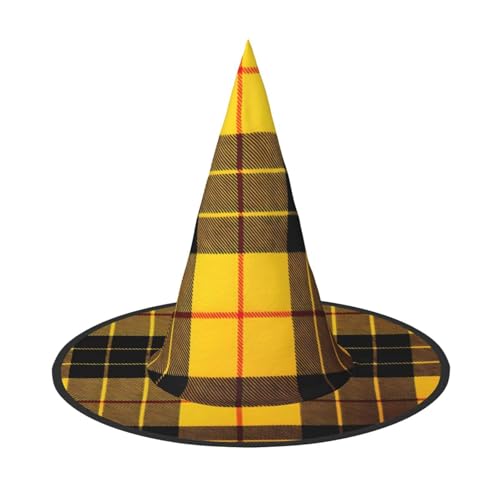 Halloween-Hut – Hexe gelb, grau, schwarz, kariert, Kostümparty, Damen und Herren, spitze Hornkappe, Licht für festliche Ostern, 2 Stück Halloween-Hut – Hexe gelb, grau, schwarz, kariert, Kostümparty, Damen und Herren, spitze Hornkappe, Licht für festliche Ostern, 2 Stück von hhxvcv