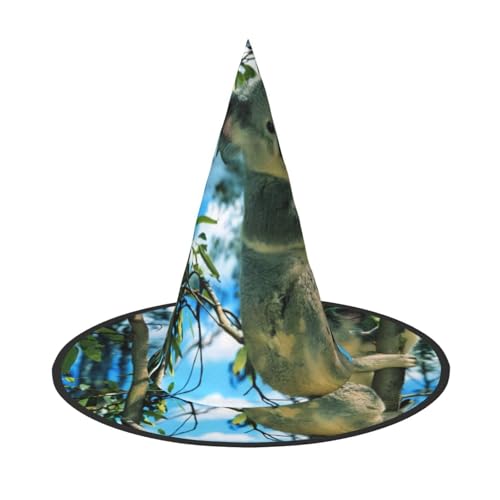 Halloween-Hut – Hexenbär-Koala-Druck, Kostümparty, Damen und Herren, spitze Hornkappe, Licht für festliche Ostern, 2 Stück Halloween-Hut – Hexenbär-Koala-Druck, Kostümparty, Damen und Herren, spitze Hornkappe, Licht für festliche Ostern, 2 Stück von hhxvcv
