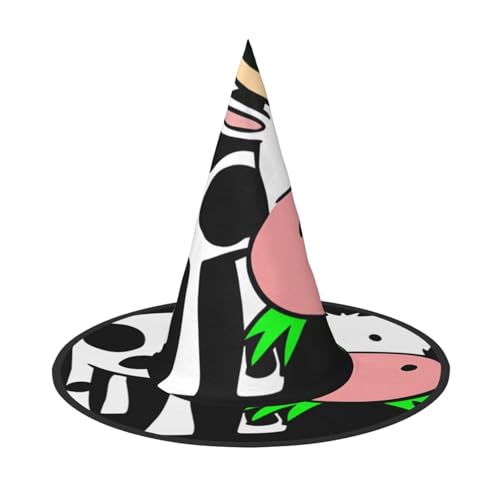 Halloween-Hut – niedliche kleine Kuh-Druck, Kostümparty, Damen und Herren, spitze Hornkappe, Licht für festliche Ostern, 2 Stück Halloween-Hut – niedliche kleine Kuh-Druck, Kostümparty, Damen und Herren, spitze Hornkappe, Licht für festliche Ostern, 2 Stück von hhxvcv