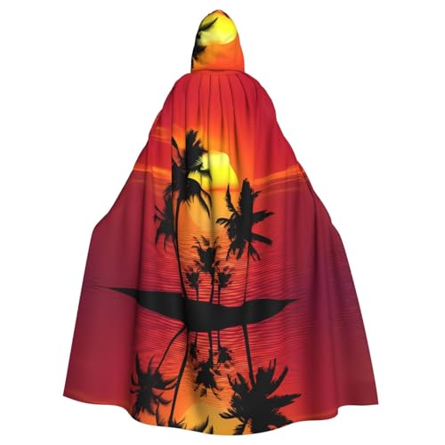Halloween-Kapuzenumhang für Erwachsene, Unisex, tropischer Sonnenuntergang, Volldruck, Kostüm, Umhang für Cosplay, Party und Themenveranstaltungen Halloween-Kapuzenumhang für Erwachsene, Unisex, tropischer Sonnenuntergang, Volldruck, Kostüm, Umhang für Cosplay, Party und Themenveranstaltungen von hhxvcv