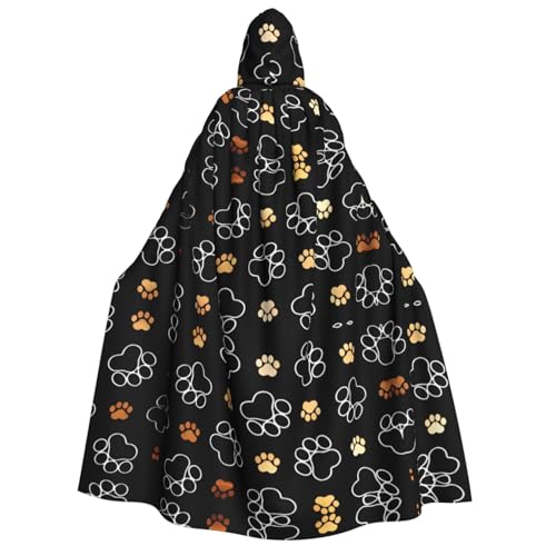 Halloween-Kapuzenumhang mit Hundepfotenabdruck, Umhang für Party, Karneval, Comic-Ausstellung, Maskerade, Unisex, Erwachsene von hhxvcv
