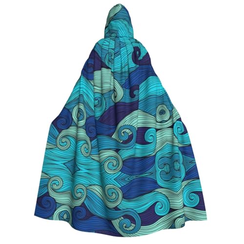Halloween-Kapuzenumhang mit Ozeanwellen-Druck, Umhang für Party, Karneval, Comic-Ausstellung, Maskerade – Unisex-Erwachsene Halloween-Kapuzenumhang mit Ozeanwellen-Druck, Umhang für Party, Karneval, Comic-Ausstellung, Maskerade – Unisex-Erwachsene von hhxvcv