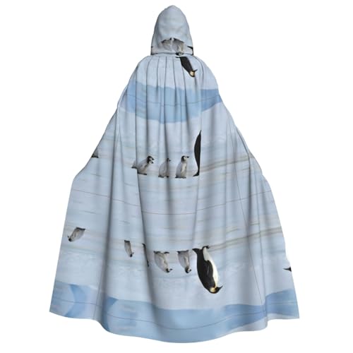 Halloween Kapuzenumhang mit fünf Pinguinen bedruckt, Umhang für Party, Karneval, Comic-Ausstellung, Maskerade – Unisex Erwachsene von hhxvcv