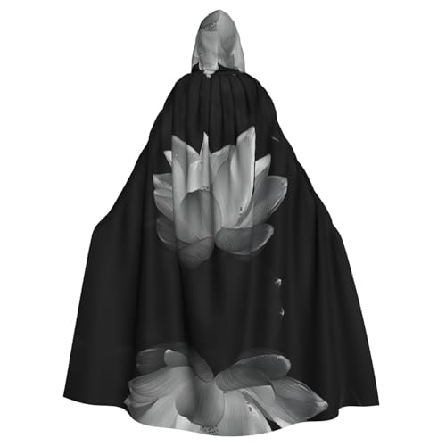Halloween-Umhang mit Kapuze, Unisex, für Erwachsene, schwarz-weiße Blume, Volldruck, Kostüm, Umhang für Cosplay, Party und Themenveranstaltungen Halloween-Umhang mit Kapuze, Unisex, für Erwachsene, schwarz-weiße Blume, Volldruck, Kostüm, Umhang für Cosplay, Party und Themenveranstaltungen von hhxvcv