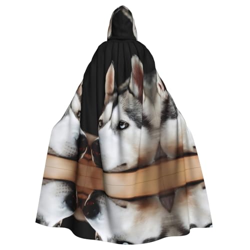 Halloween-Umhang mit Kapuze für Erwachsene, Motiv: Husky, Volldruck, Kostüm, Umhang für Cosplay, Party und Themenveranstaltungen Halloween-Umhang mit Kapuze für Erwachsene, Motiv: Husky, Volldruck, Kostüm, Umhang für Cosplay, Party und Themenveranstaltungen von hhxvcv