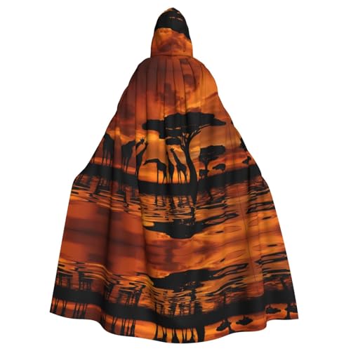 Halloween-Umhang mit Kapuze für Erwachsene, Unisex, Afrika-Giraffe, majestätischer Baum, Volldruck, Kostüm, Umhang für Cosplay, Party und Themenveranstaltungen Halloween-Umhang mit Kapuze für Erwachsene, Unisex, Afrika-Giraffe, majestätischer Baum, Volldruck, Kostüm, Umhang für Cosplay, Party und Themenveranstaltungen von hhxvcv