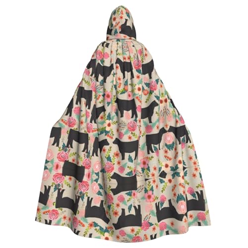 Halloween-Umhang mit Kapuze für Erwachsene, Unisex, Blume, Kuh, Volldruck, Kostüm, Umhang für Cosplay, Party und Themenveranstaltungen Halloween-Umhang mit Kapuze für Erwachsene, Unisex, Blume, Kuh, Volldruck, Kostüm, Umhang für Cosplay, Party und Themenveranstaltungen von hhxvcv