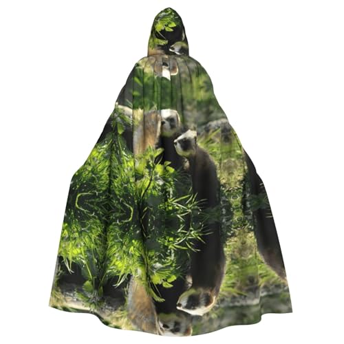 Halloween-Umhang mit Kapuze für Erwachsene, Unisex, Frettchen, Volldruck, Kostüm, Umhang für Cosplay, Party und Themenveranstaltungen von hhxvcv