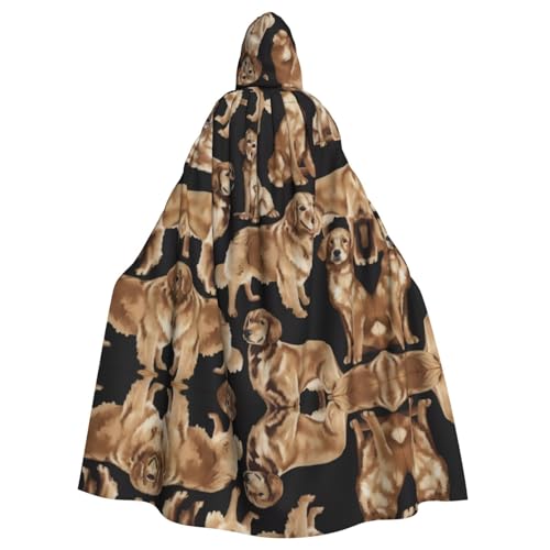 Halloween-Umhang mit Kapuze für Erwachsene, Unisex, Golden Retrievers, Volldruck, Kostüm, Umhang für Cosplay, Party und Themenveranstaltungen Halloween-Umhang mit Kapuze für Erwachsene, Unisex, Golden Retrievers, Volldruck, Kostüm, Umhang für Cosplay, Party und Themenveranstaltungen von hhxvcv