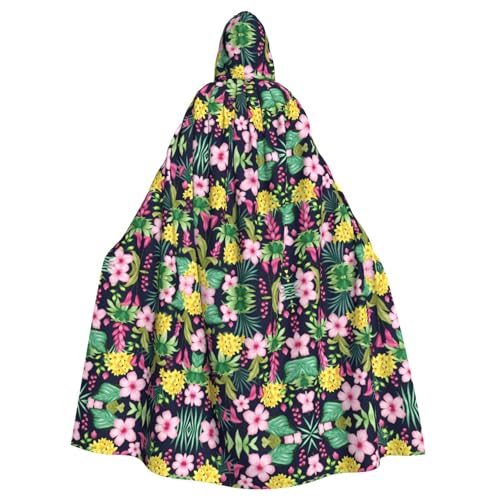 Halloween-Umhang mit Kapuze für Erwachsene, Unisex, Hawaii, bunt, Blume, Volldruck, Kostüm, Umhang für Cosplay, Party und Themenveranstaltungen Halloween-Umhang mit Kapuze für Erwachsene, Unisex, Hawaii, bunt, Blume, Volldruck, Kostüm, Umhang für Cosplay, Party und Themenveranstaltungen von hhxvcv