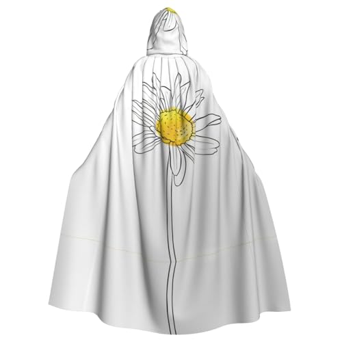 Halloween-Umhang mit Kapuze für Erwachsene, Unisex, Motiv: Zeichnung mit Blume, Volldruck, Kostüm, Umhang für Cosplay, Party und Themenveranstaltungen Halloween-Umhang mit Kapuze für Erwachsene, Unisex, Motiv: Zeichnung mit Blume, Volldruck, Kostüm, Umhang für Cosplay, Party und Themenveranstaltungen von hhxvcv