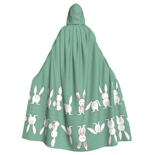 Halloween-Umhang mit Kapuze für Erwachsene, Unisex, Osterhase, Volldruck, Kostüm, Umhang für Cosplay, Party und Themenveranstaltungen von hhxvcv