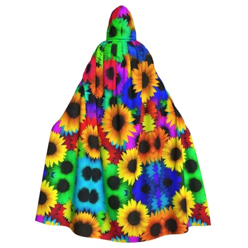 Halloween-Umhang mit Kapuze für Erwachsene, Unisex, Regenbogen-Sonnenblume, Volldruck, Kostüm, Umhang für Cosplay, Party und Themenveranstaltungen Halloween-Umhang mit Kapuze für Erwachsene, Unisex, Regenbogen-Sonnenblume, Volldruck, Kostüm, Umhang für Cosplay, Party und Themenveranstaltungen von hhxvcv