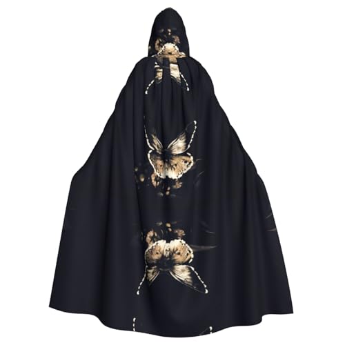Halloween-Umhang mit Kapuze für Erwachsene, Unisex, Schmetterlingsflügel, Volldruck, Kostüm, Umhang für Cosplay, Party und Themenveranstaltungen von hhxvcv