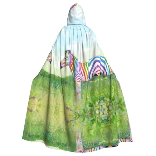 Halloween-Umhang mit Kapuze für Erwachsene, Unisex, buntes Zebramuster, für Cosplay, Party und Themenveranstaltungen Halloween-Umhang mit Kapuze für Erwachsene, Unisex, buntes Zebramuster, für Cosplay, Party und Themenveranstaltungen von hhxvcv