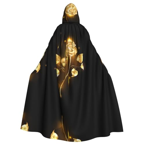 Halloween-Umhang mit Kapuze für Erwachsene, Unisex, goldfarben, mit Volldruck, für Cosplay, Party und Themenveranstaltungen Halloween-Umhang mit Kapuze für Erwachsene, Unisex, goldfarben, mit Volldruck, für Cosplay, Party und Themenveranstaltungen von hhxvcv