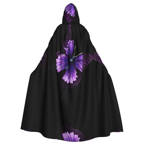 Halloween-Umhang mit Kapuze für Erwachsene, Unisex, lila Schmetterling, Volldruck, Kostüm, Umhang für Cosplay, Party und Themenveranstaltungen Halloween-Umhang mit Kapuze für Erwachsene, Unisex, lila Schmetterling, Volldruck, Kostüm, Umhang für Cosplay, Party und Themenveranstaltungen von hhxvcv