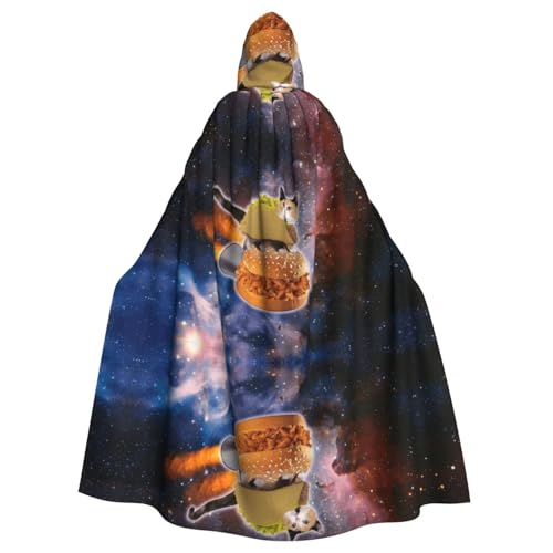 Halloween-Umhang mit Kapuze für Erwachsene, Unisex, lustige Katze im Weltraum, Volldruck, Kostüm, Umhang für Cosplay, Party und Themenveranstaltungen Halloween-Umhang mit Kapuze für Erwachsene, Unisex, lustige Katze im Weltraum, Volldruck, Kostüm, Umhang für Cosplay, Party und Themenveranstaltungen von hhxvcv