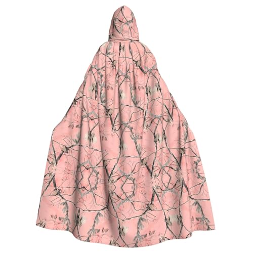 Halloween-Umhang mit Kapuze für Erwachsene, Unisex, rosa Blätter, Camouflage, Volldruck, Kostüm, Umhang für Cosplay, Party und Themenveranstaltungen Halloween-Umhang mit Kapuze für Erwachsene, Unisex, rosa Blätter, Camouflage, Volldruck, Kostüm, Umhang für Cosplay, Party und Themenveranstaltungen von hhxvcv