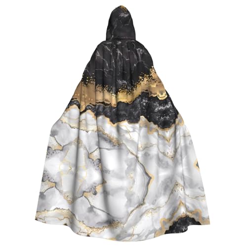 Halloween-Umhang mit Kapuze für Erwachsene, Unisex, schwarz, weiß, goldfarben, Marmor, Volldruck, Kostüm, Umhang für Cosplay, Party und Themenveranstaltungen Halloween-Umhang mit Kapuze für Erwachsene, Unisex, schwarz, weiß, goldfarben, Marmor, Volldruck, Kostüm, Umhang für Cosplay, Party und Themenveranstaltungen von hhxvcv
