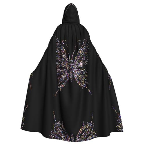Halloween-Umhang mit Kapuze für Erwachsene, unisex, blühender Schmetterling, Volldruck, Kostüm, Umhang für Cosplay, Party und Themenveranstaltungen Halloween-Umhang mit Kapuze für Erwachsene, unisex, blühender Schmetterling, Volldruck, Kostüm, Umhang für Cosplay, Party und Themenveranstaltungen von hhxvcv