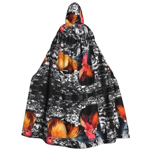 Huhn-Hahn-Druck, Halloween-Kapuzenumhang, Kostüm, Umhang für Party, Karneval, Comic-Ausstellung, Maskerade – Unisex Erwachsene Huhn-Hahn-Druck, Halloween-Kapuzenumhang, Kostüm, Umhang für Party, Karneval, Comic-Ausstellung, Maskerade – Unisex Erwachsene von hhxvcv