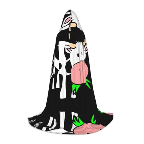 L Halloween Kapuzen Umhang - Unisex Erwachsene Süße Kleine Kuh Druck Kostüm Umhang - Perfekt für Cosplay, Party, Karneval L Halloween Kapuzen Umhang - Unisex Erwachsene Süße Kleine Kuh Druck Kostüm Umhang - Perfekt für Cosplay, Party, Karneval von hhxvcv