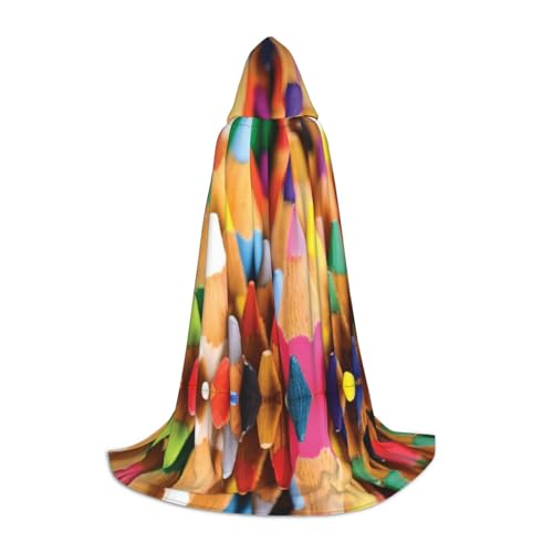 L Halloween Kapuzenumhang - Unisex Erwachsene Buntstifte Druck Kostüm Umhang - Perfekt für Cosplay, Party, Karneval L Halloween Kapuzenumhang - Unisex Erwachsene Buntstifte Druck Kostüm Umhang - Perfekt für Cosplay, Party, Karneval von hhxvcv