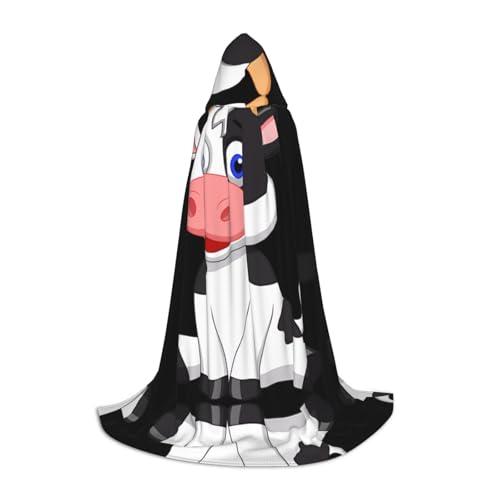 L Halloween Kapuzenumhang - Unisex Erwachsene Milchkuh Druck Kostüm Umhang - Perfekt für Cosplay, Party, Karneval L Halloween Kapuzenumhang - Unisex Erwachsene Milchkuh Druck Kostüm Umhang - Perfekt für Cosplay, Party, Karneval von hhxvcv
