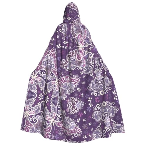 Lila Schmetterlinge Druck Halloween Kapuzenumhang Kostüm Umhang für Party, Karneval, Comic Ausstellung, Maskerade – Unisex Erwachsene von hhxvcv