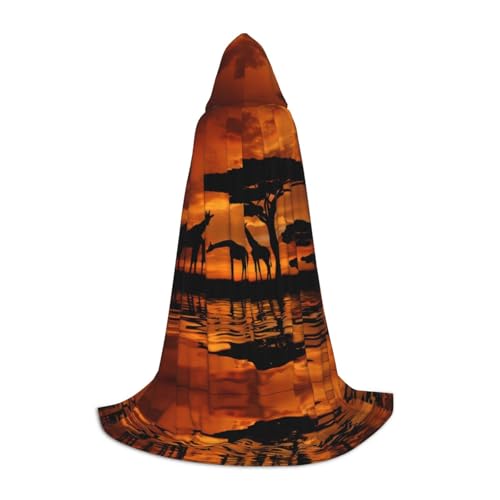M Halloween Kapuzenumhang - Unisex Erwachsene Afrika Giraffe Majestätischer Baum Druck Kostüm Umhang - Perfekt für Cosplay, Party, Karneval M Halloween Kapuzenumhang - Unisex Erwachsene Afrika Giraffe Majestätischer Baum Druck Kostüm Umhang - Perfekt für Cosplay, Party, Karneval von hhxvcv