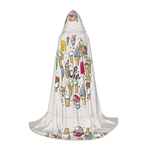 M Halloween Kapuzenumhang - Unisex Erwachsene Eiscreme Druck Kostüm Umhang - Perfekt für Cosplay, Party, Karneval M Halloween Kapuzenumhang - Unisex Erwachsene Eiscreme Druck Kostüm Umhang - Perfekt für Cosplay, Party, Karneval von hhxvcv